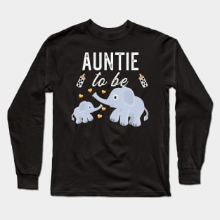 Auntie To Be Elephant Baby Shower Long Sleeve T-Shirt